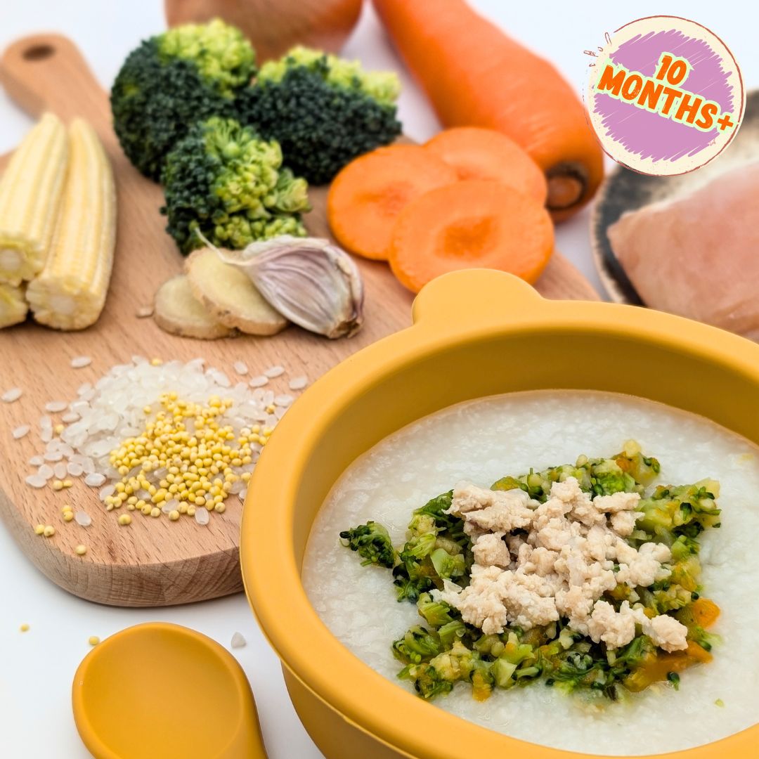 Chicken Porridge with Carrot, Broccoli & Baby Corn