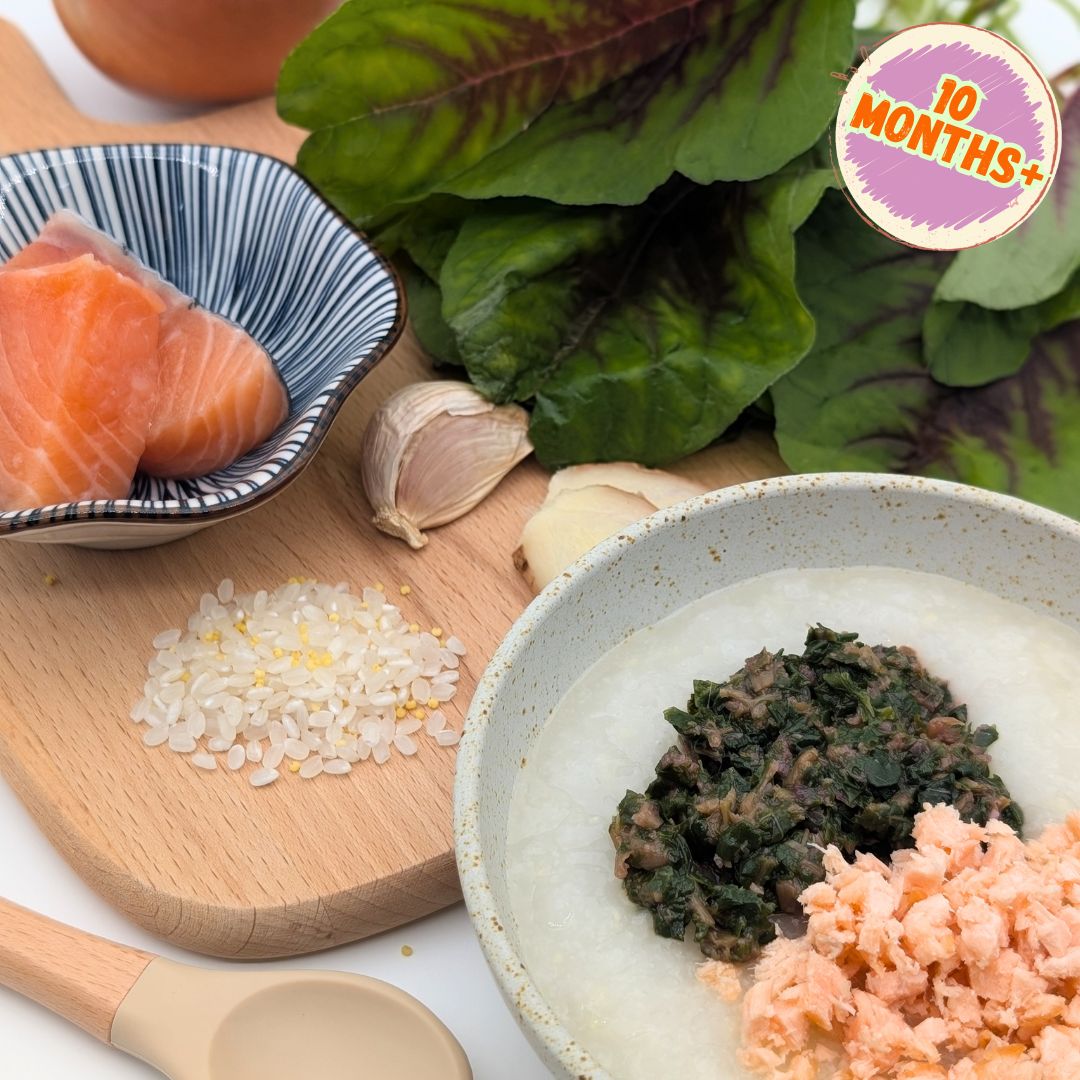 Fish Porridge with Red Spinach
