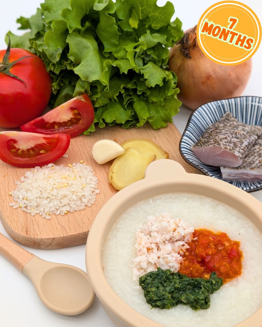 Fish Porridge with Tomato & Lettuce