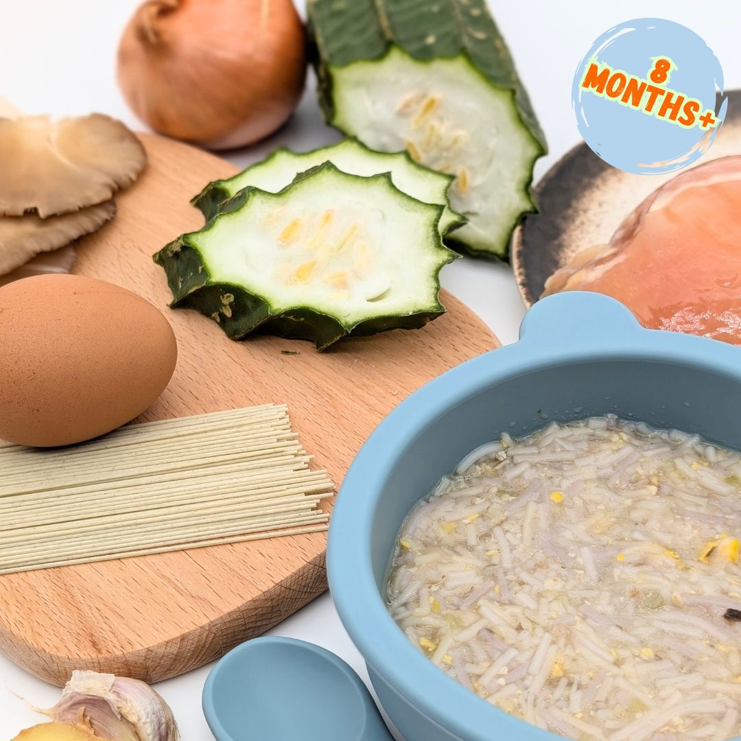 Chicken Noodle with Luffa, Oyster Mushroom & Egg