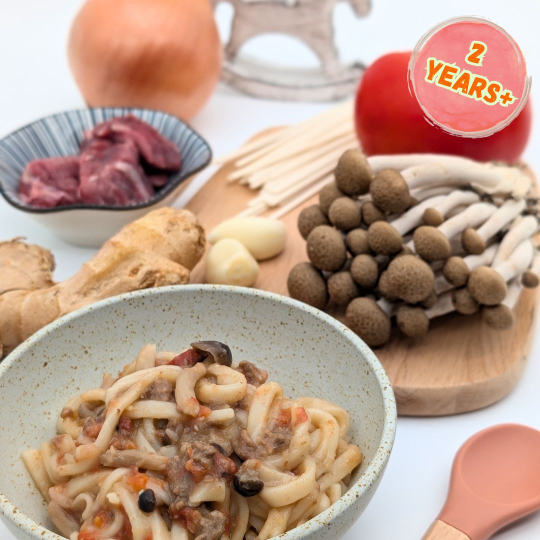 Tomato Beef Udon with Mushroom